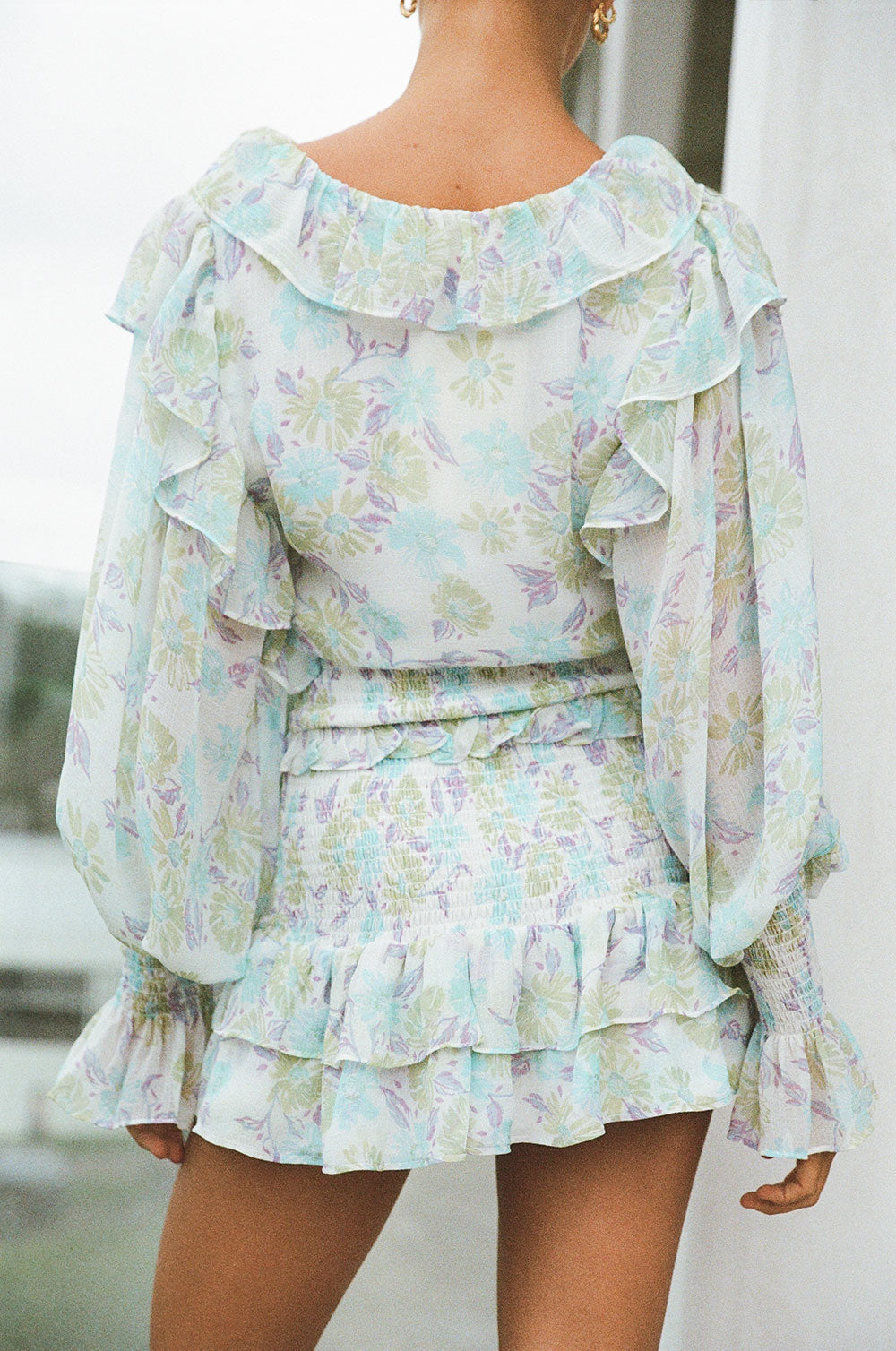 Stylish Floral Zaina Dress with Exclusive Blue Daisy Print