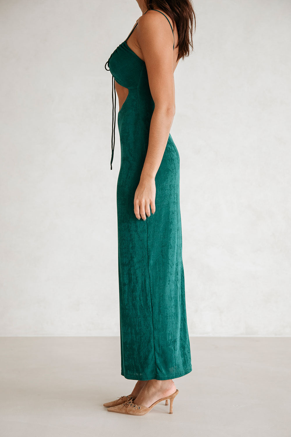 Stunning Green Slightly Stretchy Slinky Hakura Dress for Special Events