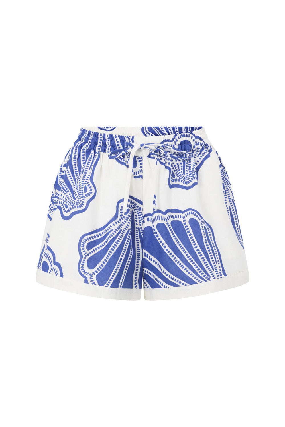 Women's Seashell Print Kara Linen-Cotton Blend High Waisted Shorts