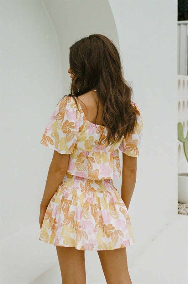 Allura Floral High - Waisted Summer Cotton Voile Skirt