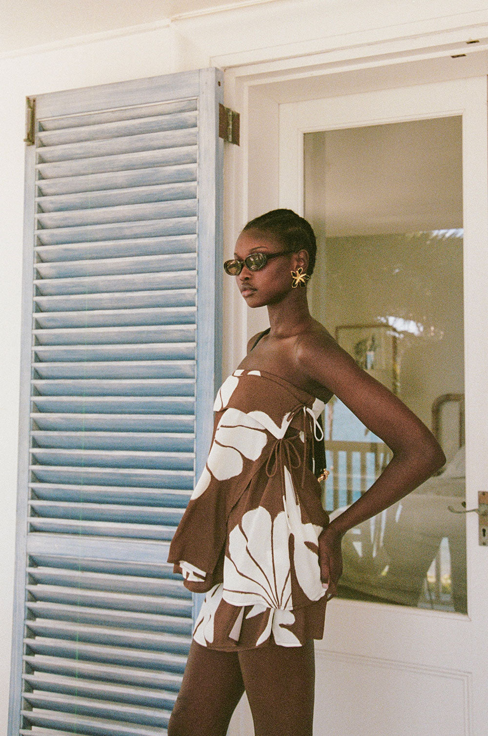Unique Simone Top in Galene Brown - One - of - a - Kind Sample