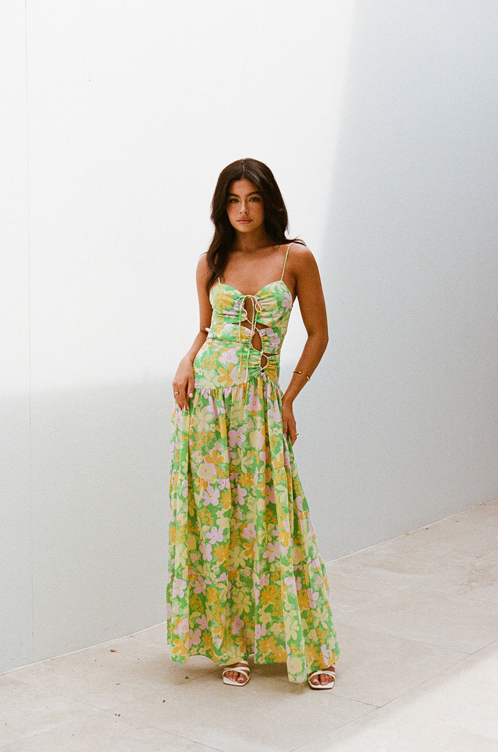 Sabo's Exclusive Juniper Green Crinkle Cotton Pacey Flattering Dress